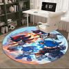 1pc Sonic the Hedgehog Anime Cartoon Design Round Carpet - Office Chair Mat, Non-Slip Rug for Home Decor, Living Room, Bedroom, Game Room, Dormitory,