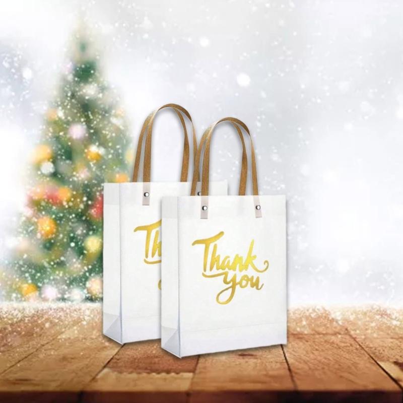 10Pcs Thank You Gift Bags With Handle Functional Thank You Gift Bags Handheld Bags for Home and Commercial Use