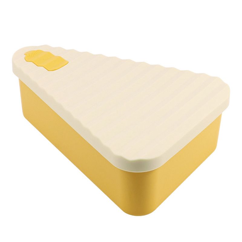 ABIY 1 PCS Pizza Organizer Box Save Space Reusable Pizza Slicone Storage Container Yellow