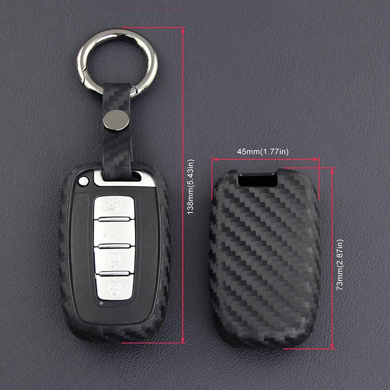 Hyundai Elantra ix35, Mistra, Sonata 8, Kia Sportage, Forte Kohlefaser Autoschlüsselhülle