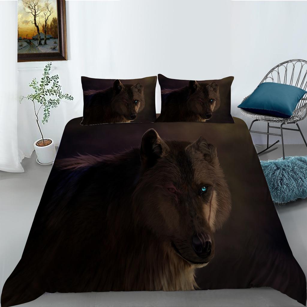 Shopify Can Wolf Series Bedding Two Or Three Pieces Polyester 3D Digital Printing
