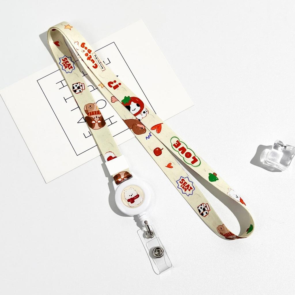 Cartoon Teleskopische Leichtziehbare Schnalle Lanyard Studenten Anti-Verlust Kartenhalter Halsband Langes Seil Arbeits Namensschild Namensschild Lanyard