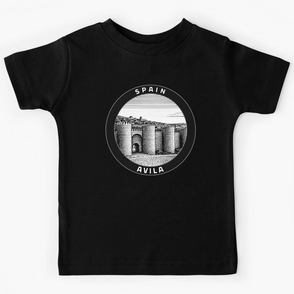 Avila Spain Linocut Style Kids T-Shirt 170