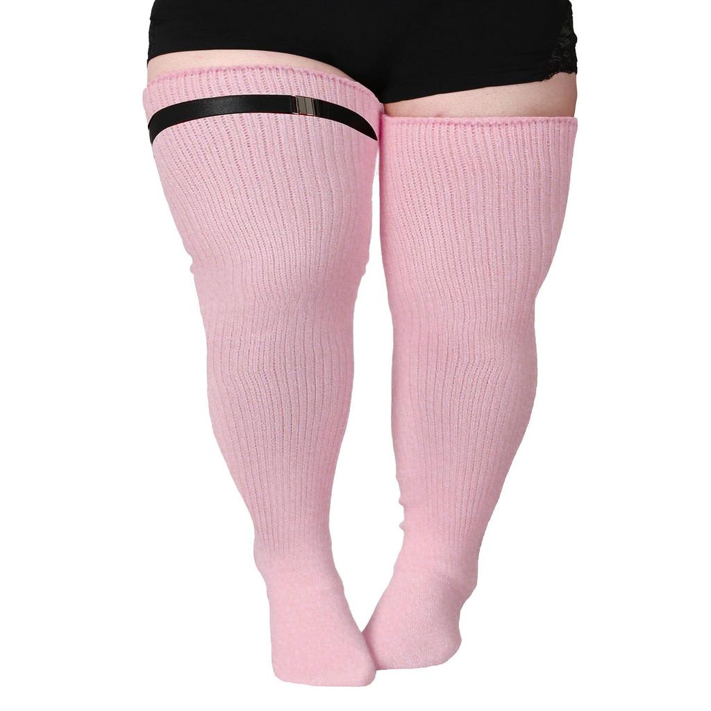 Plus Size Women's Compression Knee-High Socks - Extra Thick Over-the-Knee for Autumn/Winter