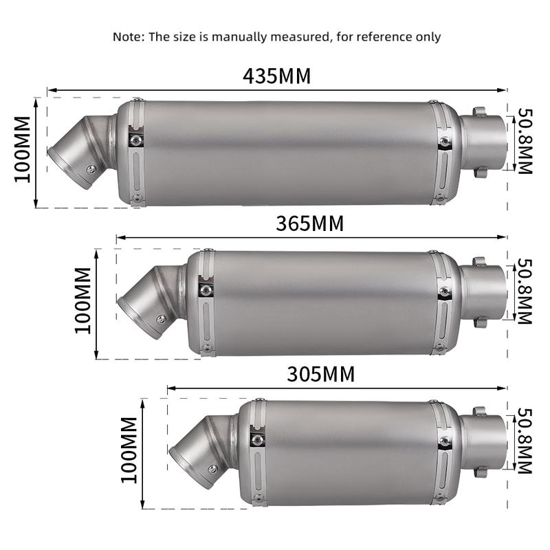 Universal 51mm Motorcycle Exhaust Muffler Professional Stainless Steel Tailpipe T98 Muffler For Yamaha R3 Z125 400 300SR Msx125