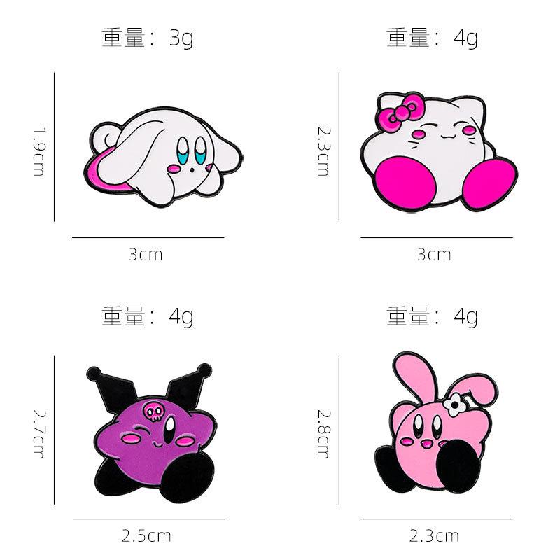 Cartoon Sanrio Kirby Enamel Alloy Brooch Kuromi Hello Kitty Cinnamoroll Cute Pin Badge for Clothes Backpack Decoration