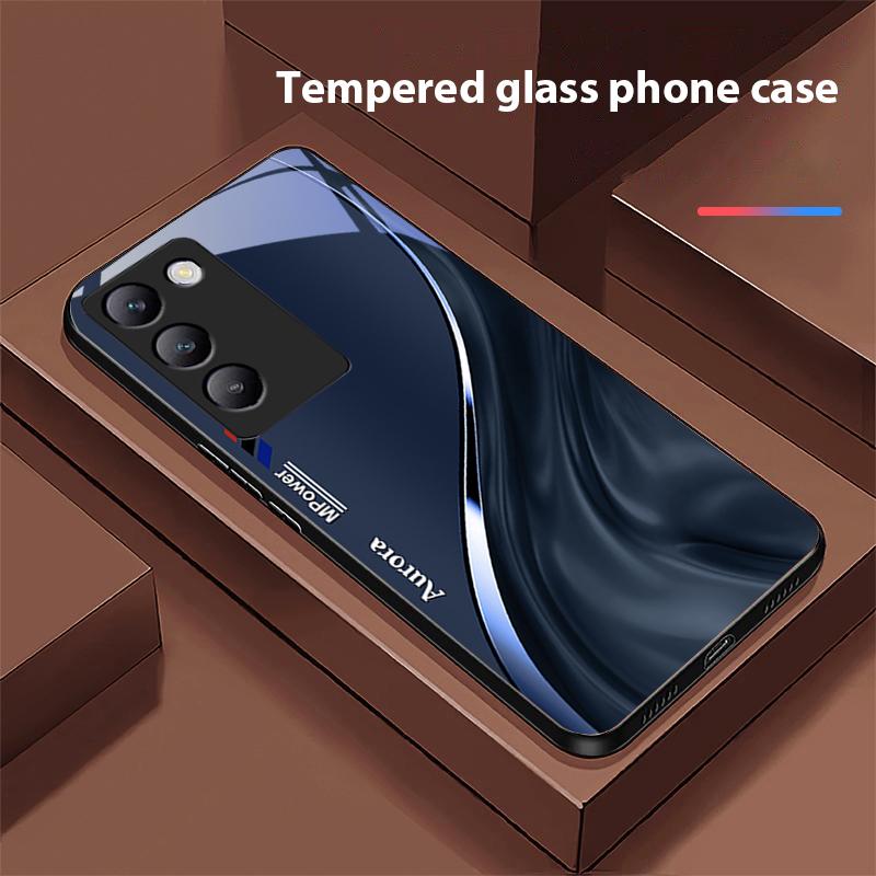 Water Flow Pattern For Y72 33S 11 03 36 96 Lite 35 16 Iqoo 12 V40 SE 5G 29 40 21 30 X80 Pro Vivo Tempered Glass Phone Case Black