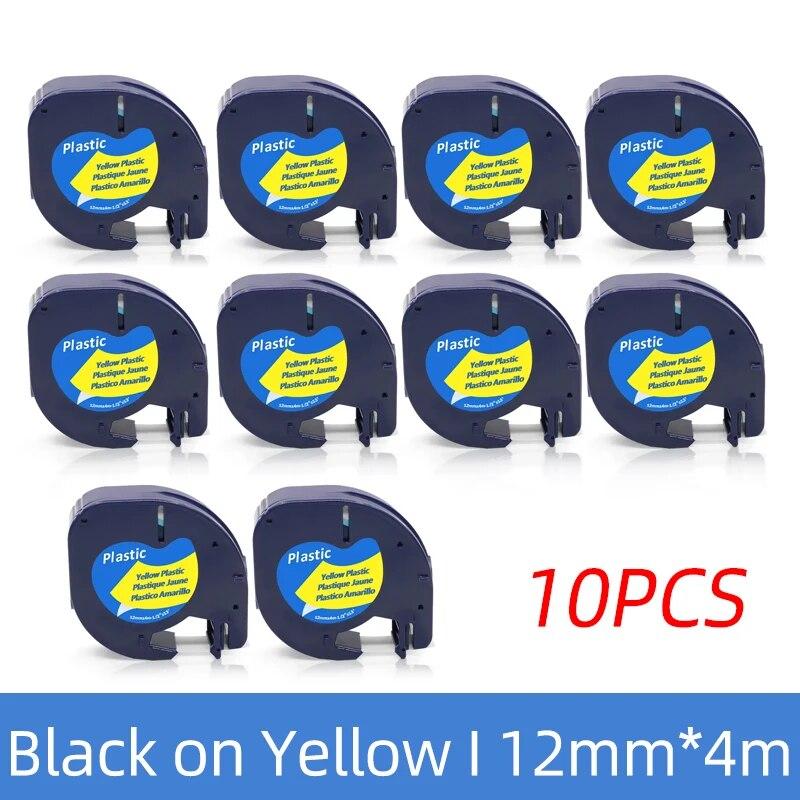 10pk 91330 LT Fita de etiqueta compatível com Dymo Letratag Ribbon 91331 para LT-100H LT-100T Dymo Impressora de etiquetas adesivas Lm920 Fita 12mm