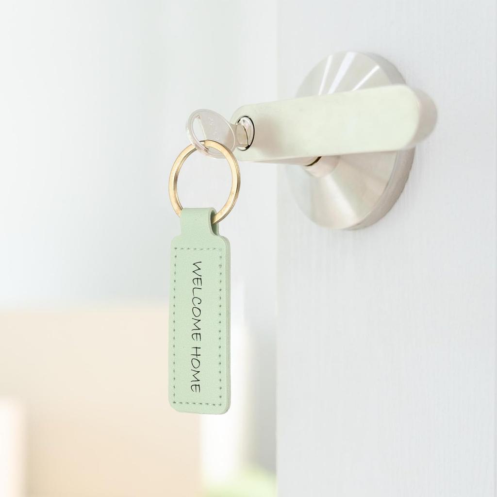 [PATIKIL] Keychain Leather Key Holder Key Ring Key Decoration Carving Key Holder DIY Craft Dog Cat Collar Key, orange