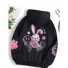 Casual women's hoodie cartoon pink rabbit cute printed pullover autumn clothing