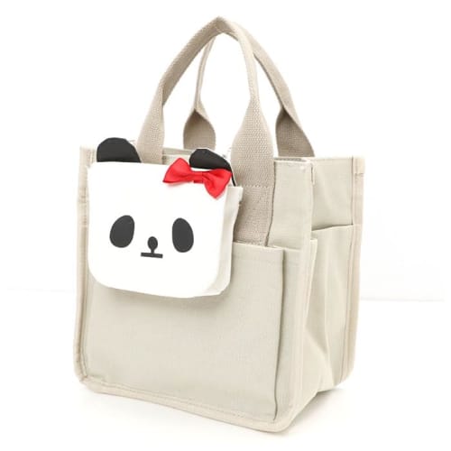 Twin Canvas Panda Clip Pocket A 15x12cm