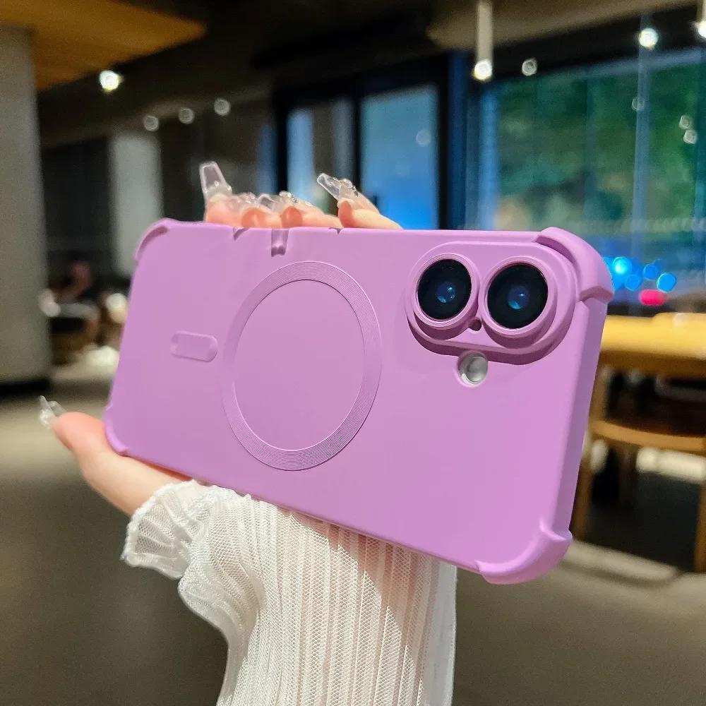 Gradient Color Shockproof For Magsafe Magnetic Phone Case with Camera Lens Protector for iPhone 16 Pro Max 15 14 Plus 13 12