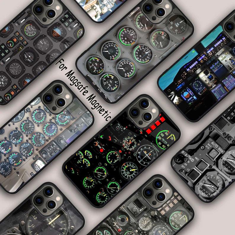 Aircraft Cockpit Dashboard Magnetic Phone Case For APPLE iPhone 17 Air 16 14 13 12 Pro Max 15 Plus Wireless Charge MagSafe Cover
