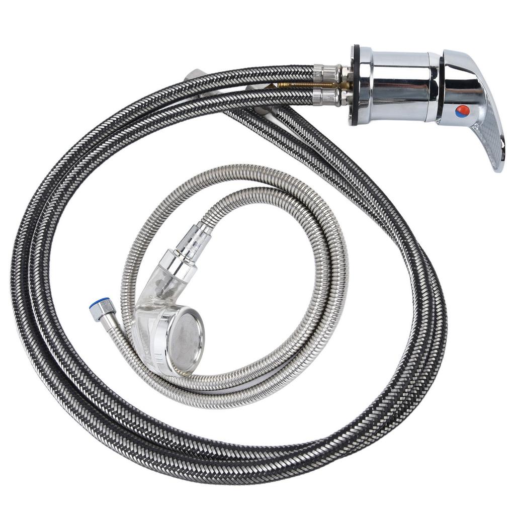 Shampoo Bed Faucet Sprayer Switch Set Zinc Alloy Chrome Plating for Club Beauty Salon Barbershop SPA