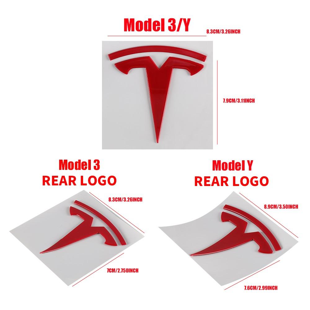 ANA1 3D ABS Car Front Head Hood Emblem Rear Trunk Badge Sticker For Tesla Model 3 Model Y Replacement Decoration Decals Accessories
