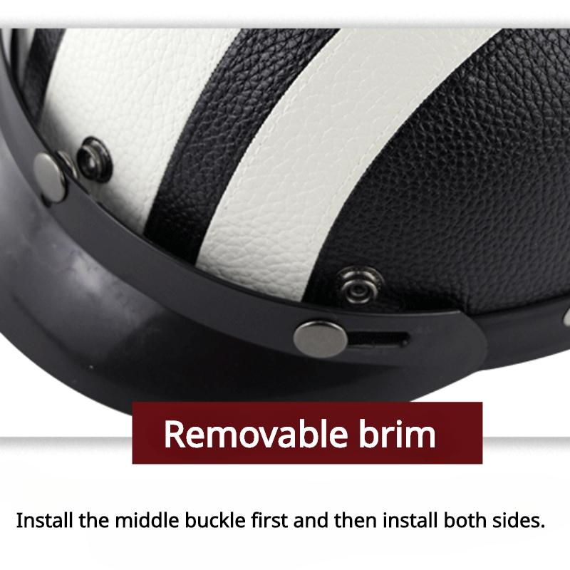 Motorrad-Halbhelm für Erwachsene im deutschen Stil, Motorrad-Chopper, Cruiser, Biker-Helm + Schutzbrille