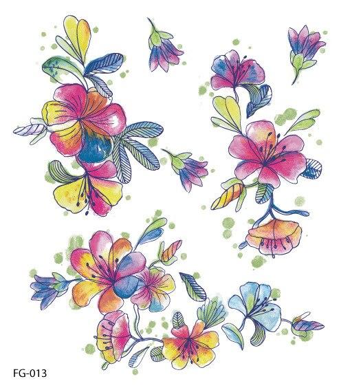 

Женские цветы временные татуировки наклейки водонепроницаемые наклейки для боди-арта одноразовые бабочки Tatouage Temporaire