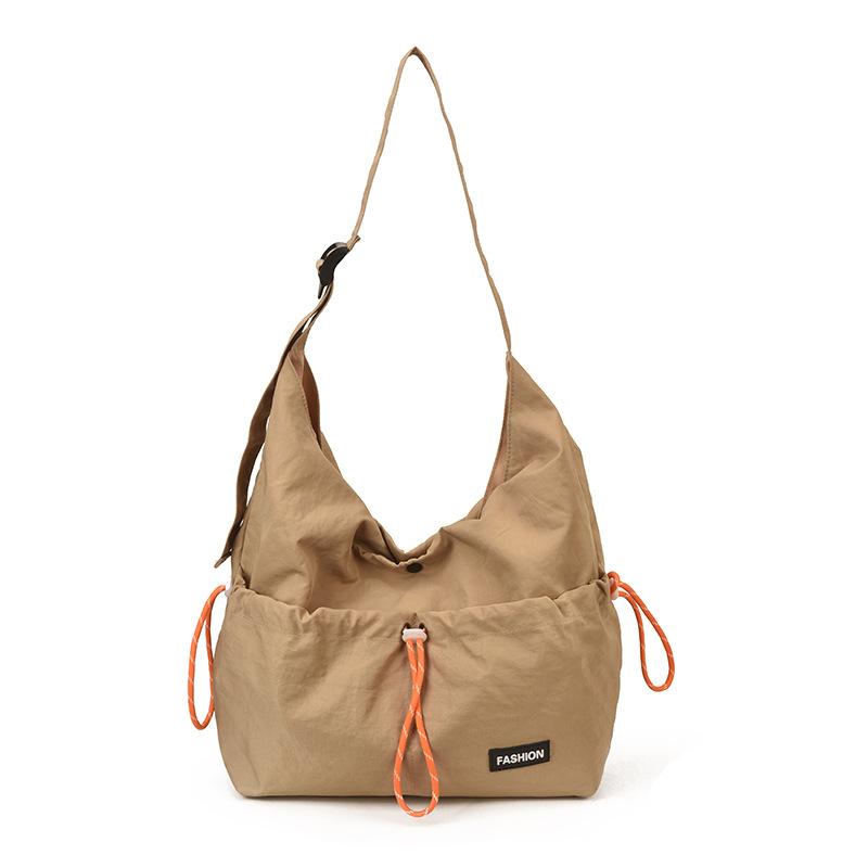 Large Capacity Tote Bag Women's Pleated Shoulder Bag Student Class Bag