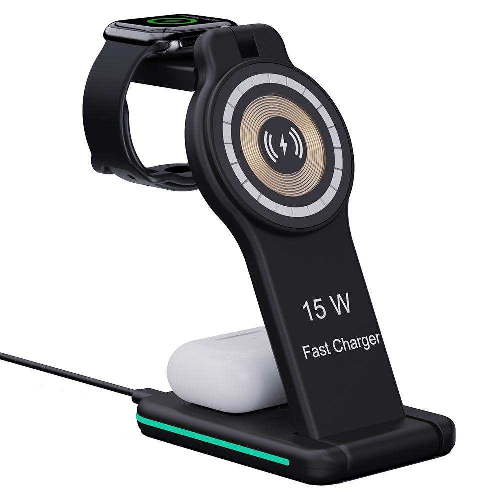 

H60 Foldable Night Light Magnetic Wireless Charger for iPhone 12-15 Series/iWatch/AirPods Charging Stand