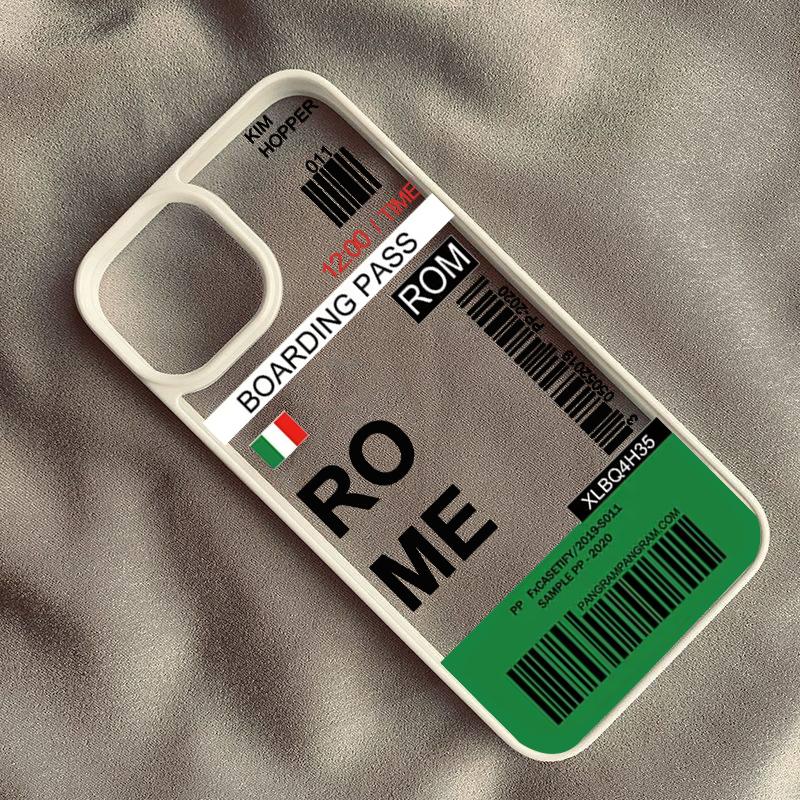 Hot Ticket Travel Label Los Angeles Seoul London Phone Case For iPhone 16 14 Pro Max 15 13 11 12 XR 7 8Plus Clear Hard Cover Bag