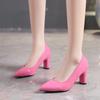 Designer Summer Luxury Outwear Womens Pumps Large Heels Pointed Solid Light Mouth Versatile Comfortable Single Shoes for Women