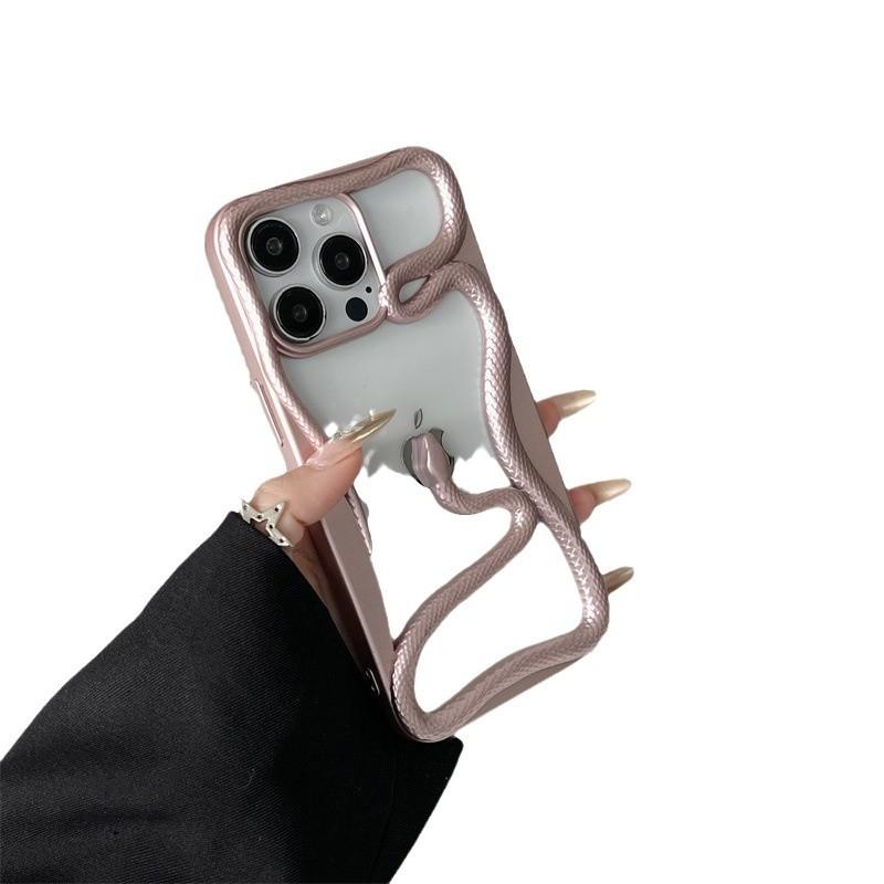 Advanced Matte Snake for iPhone17PROMAX Mobile Phone Case Hollow Heat Dissipation Electroplating Snake Apple 16