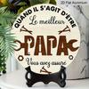 2D Flat Father's Day Themed Aluminum Pendant, Available In Various Sizes. A Wood-grain Background Decorative Piece, Ideal for Home Décor. Suitable