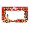 Christmas Celebration Photo Accessories Cartoon Booth Frame Banner, Xmas Selfie with Elk Gift for Party Decor Penguin Bear, Holiday Handheld