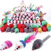 4/16/32/48PCS Simulation Cat Funny Playing Toys Feather Rainbow Ball Toy  Indoor Cat Game Supplies