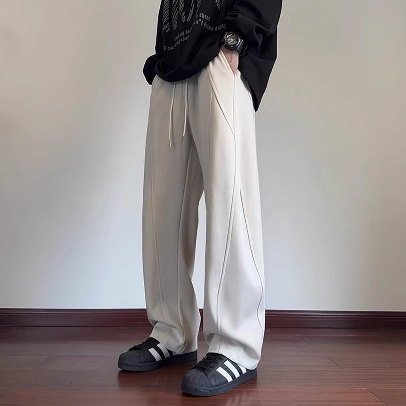 

Scimitar Hoodies Men s Autumn Winter Style Plus Velvet American Wide-leg Casual Pants Loose Straight Sports L белый