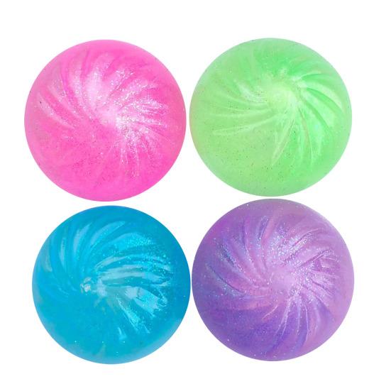 1/4Pcs Transparent Steamed Bun Toy Stress Relief Glitter Powder Dumpling Squeeze Sensory Fidget Toy Slow Rising Stress Ball Dough Ball Hand Toy