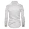 Men's Shines Sequins Long Sleeve Button Down Shirt for Halloween Cosplay 70s Disco Party Dress Shirt