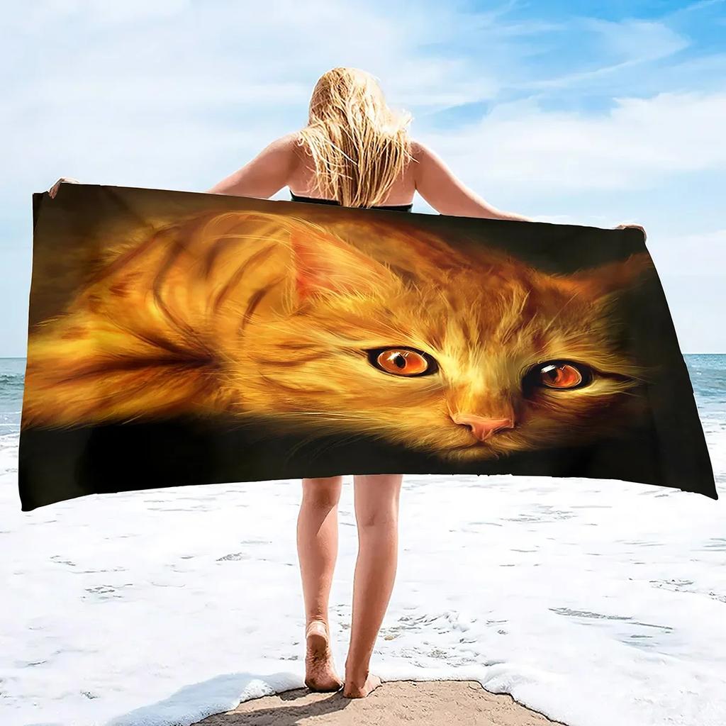 Kitten Cat Microfiber Beach Towel,Oversized Soft Absorbent Quick Dry Sand Free Thin Lightweight Beach Towel,Pool Swimming Towels