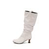 Yellow Pink Women Knee High Boots High Heel Big Size 50