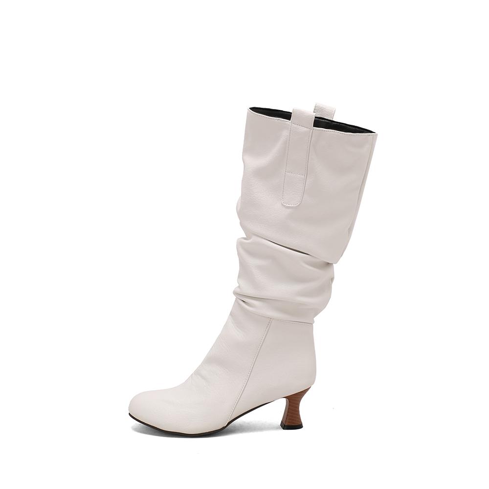 Yellow Pink Women Knee High Boots High Heel Big Size 50
