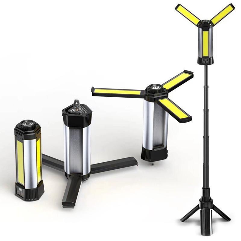 High Lumen COB LED Camping Light: Retractable Pole & Bracket for Outdoor Fishing, Multi-functional Use
