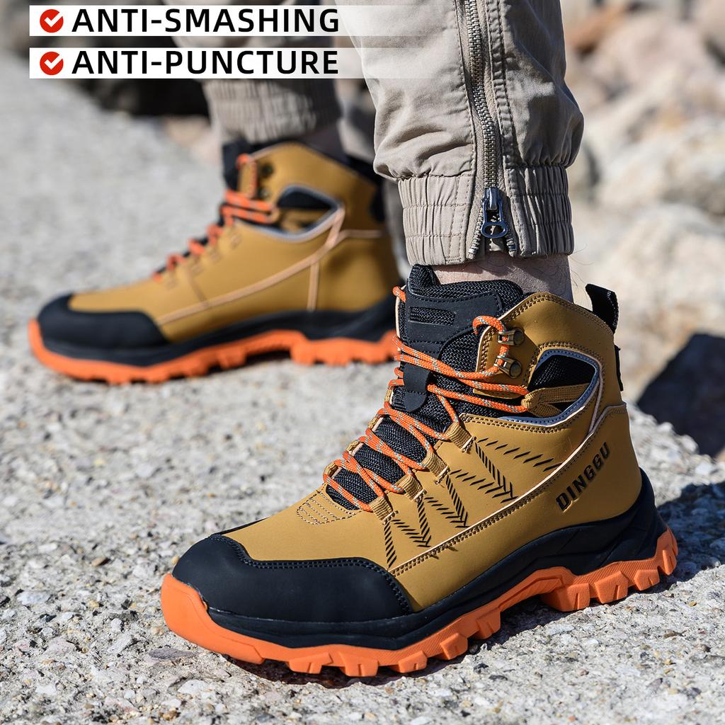 Comfortable Safety Shoes for Men With Anti-Slip Rubber Sole Steel Toe Work Boots for Factory Workers Indestructible Men Boots