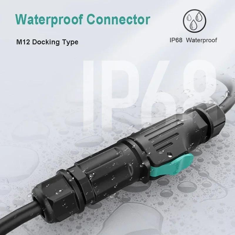 LP12 M12 IP67 3A 5A 2 3 4 5 6 7 8 Pin Solder Wire Cable Connector Waterproof Male Female Aviation Plug Socket Quickly Connected