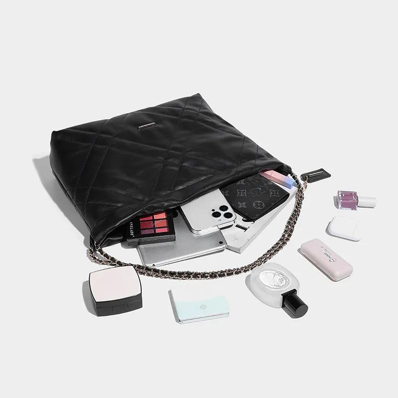 Große Kapazität Damen Tasche kleine schwarze Kette Parfüm Stil Tasche hohe Qualität Müllbeutel Umhängetasche