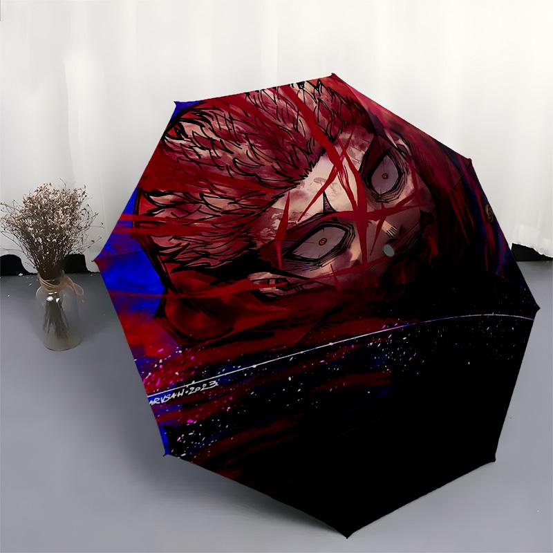1 Stück Jujutsu Kaisen Satoru Gojo Regenschirm Automatisches Öffnen & Schließen, Faltbares Design, Outdoor, Perfektes Geschenk für Fans, Reisende, Tägliche Nutzung.C025