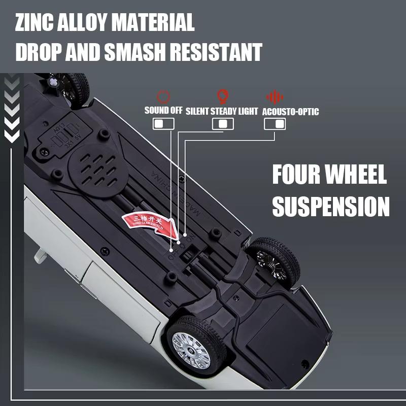 Nový model hračky auta z tlakově lité slitiny Phantom Limousine v měřítku 1/24, se simulovaným zvukem, světlem a natahovacím mechanismem, kovová hračka pro chlapce, dárek pro dítě, sběratelský kousek, dekorace