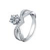 Lindon Women Classic 925 Sterling Silver Moissanite Prsten Dámské šperky Svatební slib Dárek na párty