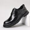 Men's Black Genuine Leather Formal Shoes - British Style, Soft Sole for Business Casual or Wedding Attire