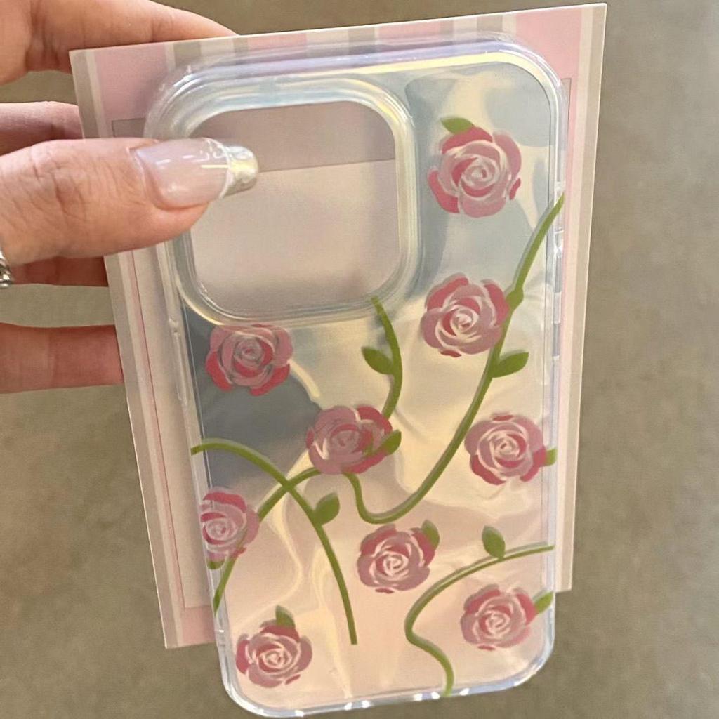 Pouzdro Pink Rose Water Ripple Case – kompatibilní s Apple 15/14/13/12/11/PRO/PROMAX/XSMAX/XR/XS.