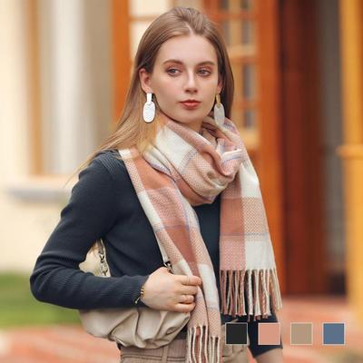 Damen Winter Moenne Tartan Karomuster Schal