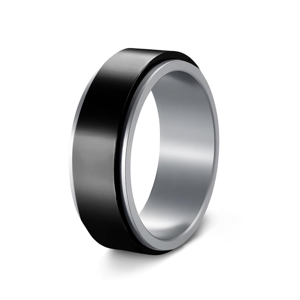 Men's Trendy Titanium Steel Rotating Ring - 8MM Width