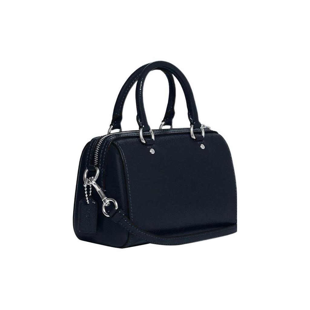 Coach Rowan 17 Zipper Closure Detachable Shoulder Strap Patent Leather And Leather Handheld Shoulder Crossbody Bag Small Women Handbags CE631-SVBHP