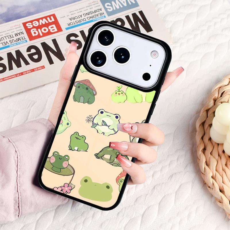 Mint Green The Frog Mushroom Phone Case For IPhone 17 16e 15 14 13 12 11 Pro Max Air Mini Soft Protective Cover