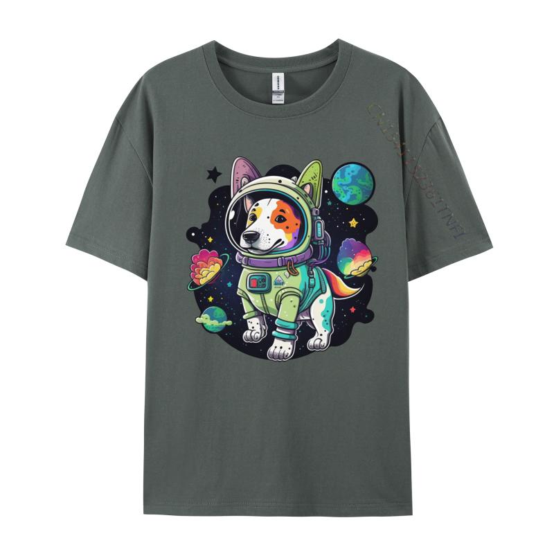 Dog Astronaut In The Cosmos Tshirt Funny T Shirts Cotton Tops Tees For Men T Shirt Blank T Shirt 100 Cotton