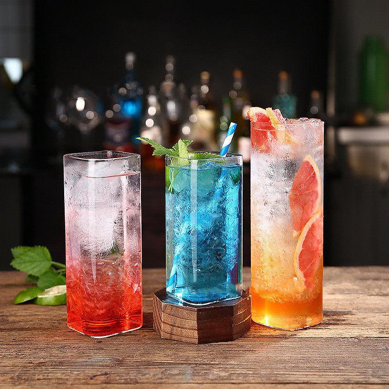 ZISIZ Creative Square Glass Beverage Cup